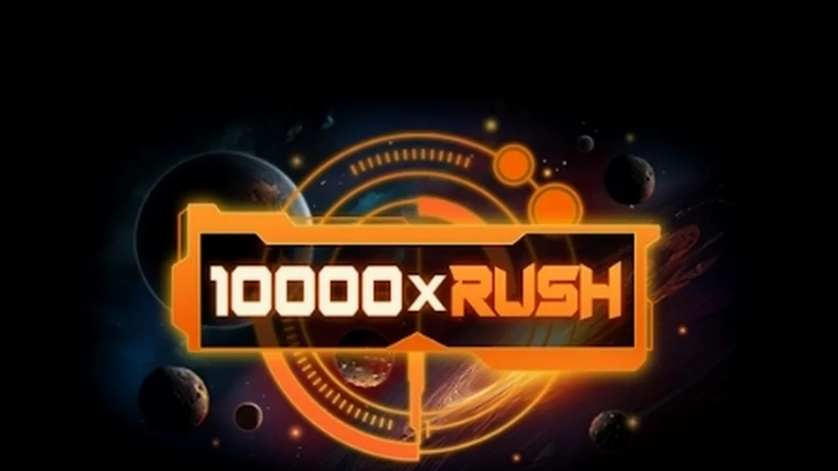 Interface do jogo de slot 10000 x Rush com design minimalista